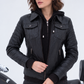 Women's New Real Leather Hooded Biker Jacket | Majestic Leather Majestic Leather