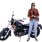 Women's New Real Lambskin Rust Brown Biker Leather Coat Majestic Leather