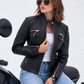 Women's New Real Leather Classic Biker Leather | Majestic Leather Majestic Leather