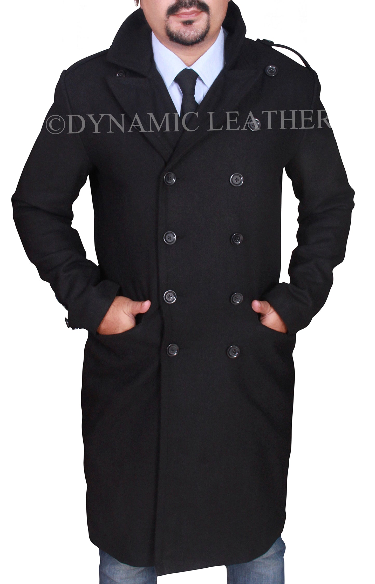 Men's David Beckham Stylish Double-Breasted Pea Coat – BNWT Majestic Leather