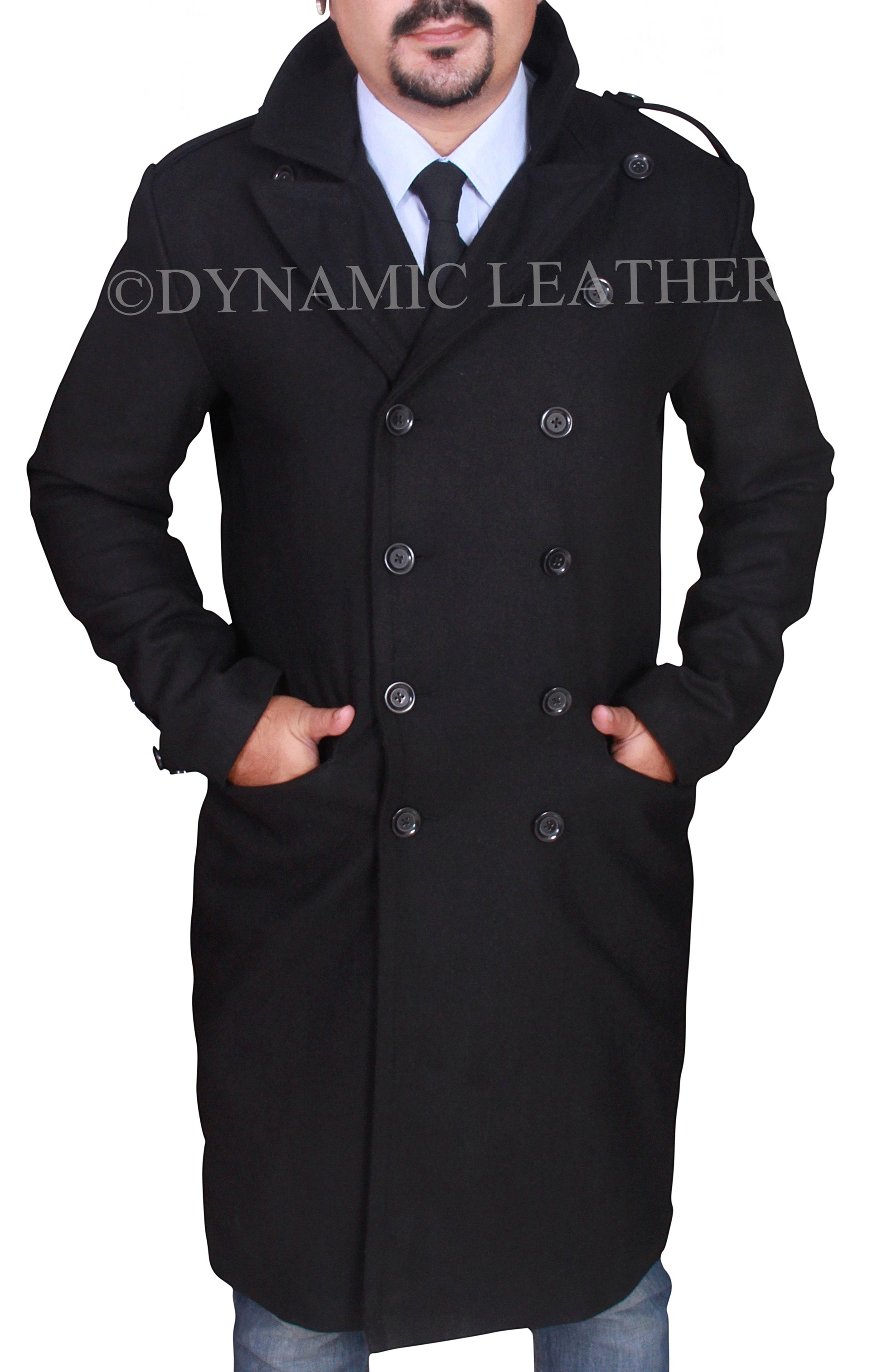 Men's David Beckham Stylish Double-Breasted Pea Coat – BNWT Majestic Leather
