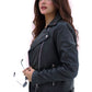 WOMEN REAL LEATHER CLASSIC BIKER LEATHER JACKET SOFT LAMBSKIN