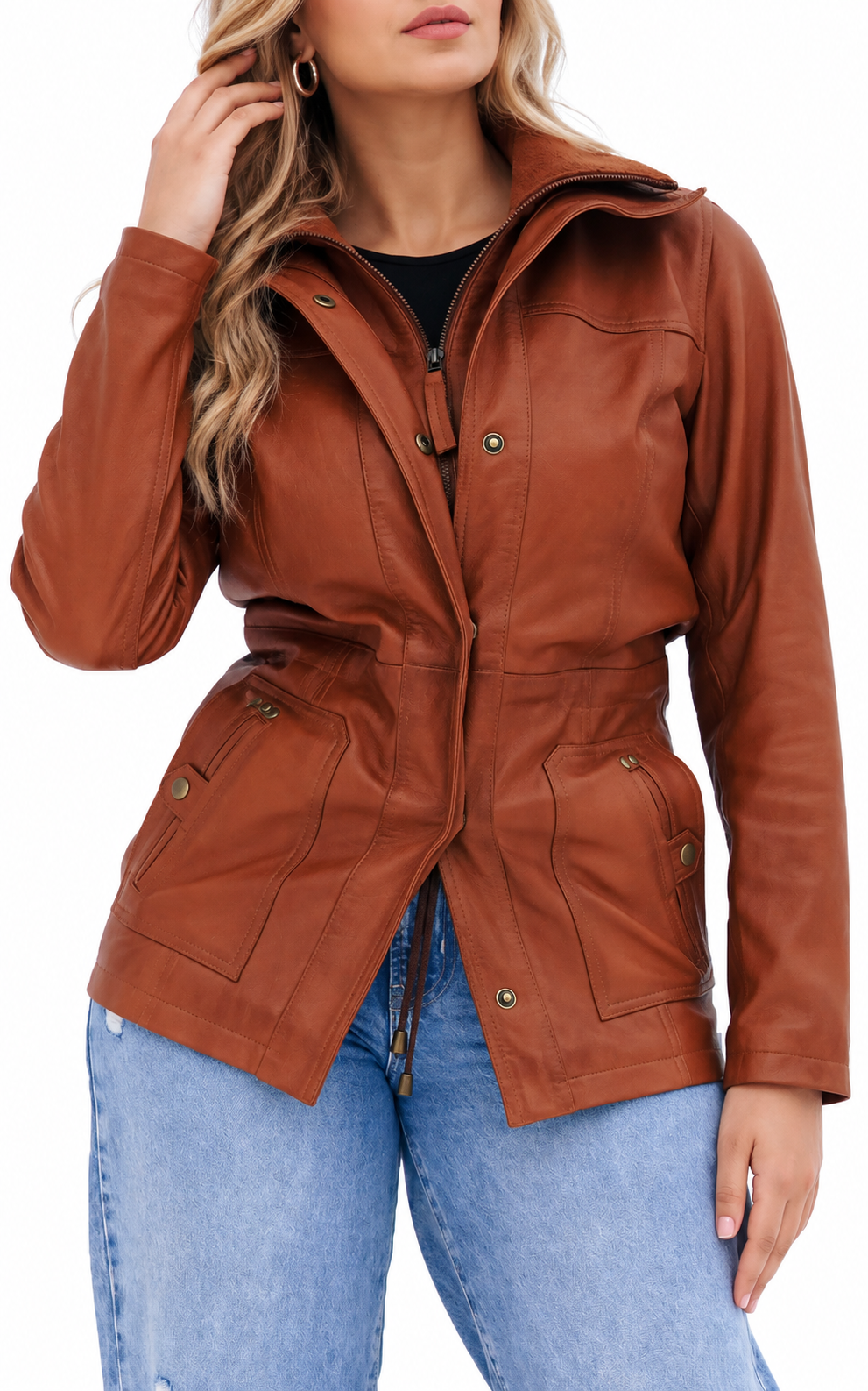 Women's New Real Lambskin Camel Brown | Majestic Leather Majestic Leather