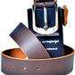 Men's Rustic Buffalo Brown Geninune Leather Belt Majestic Leather