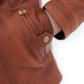 WOMEN REAL LAMBSKIN CAMEL BROWN THREE-QUARTER BIKER LEATHER COAT