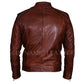 Men's Cafe Racer Slim Fit Brown Genuine Leather Jacket | Majestic Leather Majestic Leather
