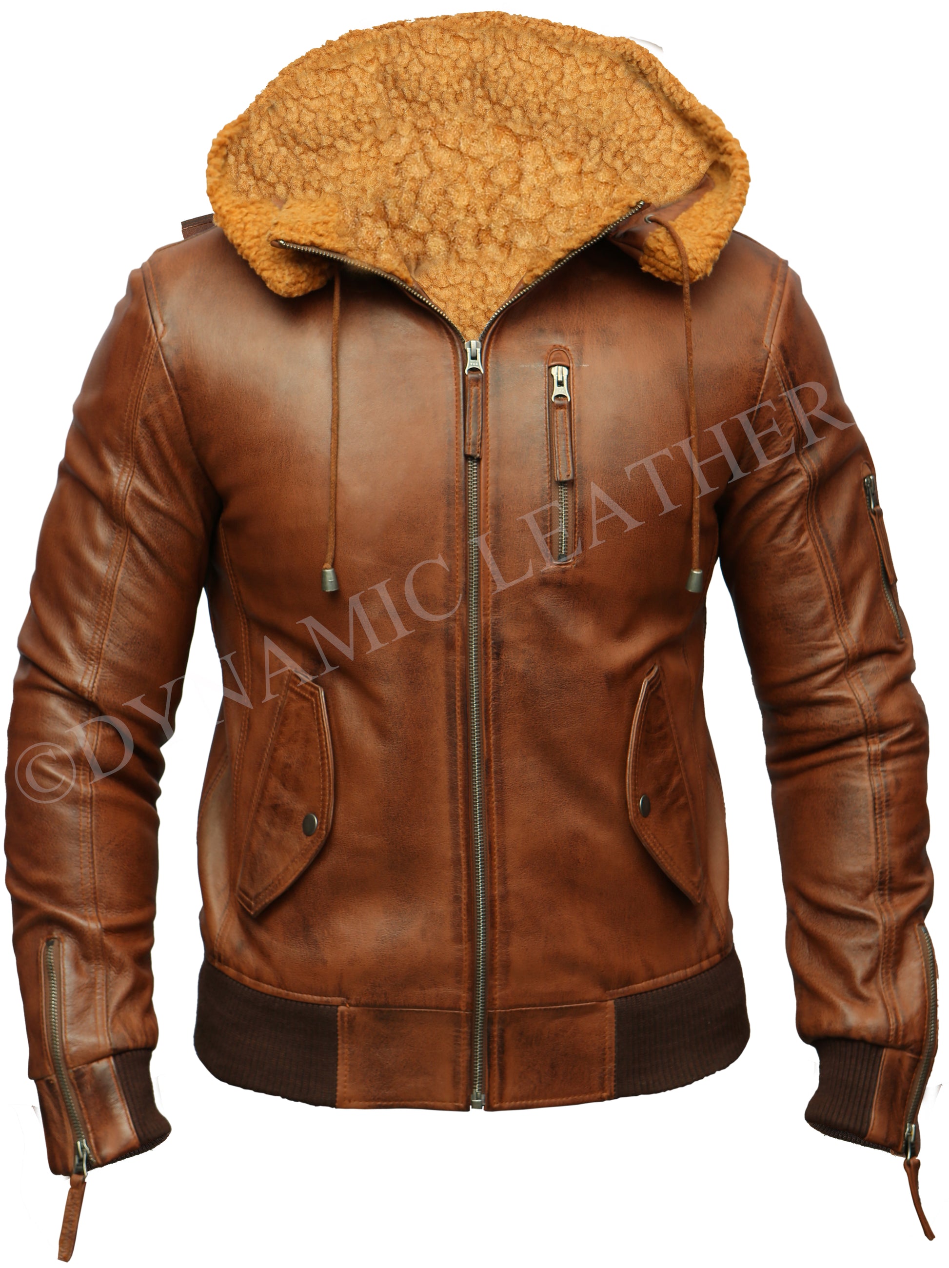 Men's New Tan Safari Biker Hooded Brown Lambskin Leather Jacket | Majestic Leather Majestic Leather