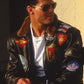 Majestic Leather Mens  Tom Cruise Maverick Top Gun Aviator Bomber Jacket Majestic Leather