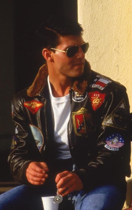 Majestic Leather Mens  Tom Cruise Maverick Top Gun Aviator Bomber Jacket Majestic Leather