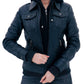 WOMEN REAL LEATHER HOODED SOFT LAMBSKIN BIKER JACKET