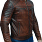Men's New Cafe Racer Antique Brown Cowhide Leather | Majestic Leather Majestic Leather