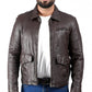 Vintage Brown Real Leather Jacket | Majestic Leather — side profile | Majestic Leather UK