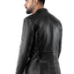 BLAZER TWO BUTTON COAT REAL LEATHER | Majestic Leather — side profile | Majestic Leather UK