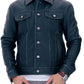 NEW MENS TRUCKER BLACK VINTAGE BIKER LEATHER JACKET