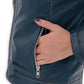 Women's Black Rub Off Biker Lambskin Leather Jacket | Majestic Leather Majestic Leather