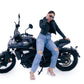 New Women Black Slim Fit Biker Style Moto Genuine Leather Jacket