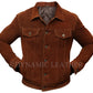 Wolverine Hugh Jackman Logan Brown Suede Leather Jacket | Majestic Leather Majestic Leather
