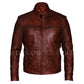Men's Cafe Racer Slim Fit Brown Genuine Leather Jacket | Majestic Leather Majestic Leather