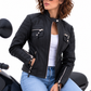 Women's New Real Leather Classic Biker Leather | Majestic Leather Majestic Leather