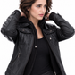 Women's New Real Leather Hooded Biker Jacket | Majestic Leather Majestic Leather