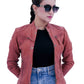 Women's New Real Lambskin Camel Brown Brando Biker Leather Jacket | Majestic Leather (Copy) Majestic Leather