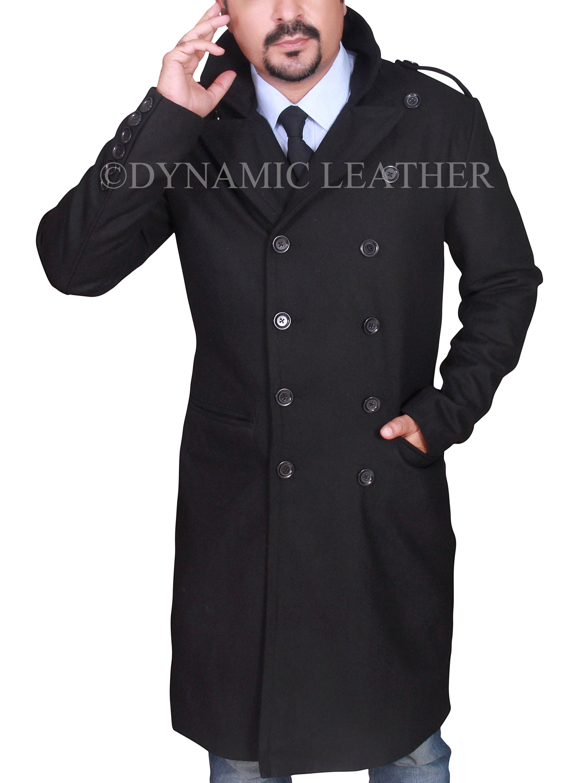 Men's David Beckham Stylish Double-Breasted Pea Coat – BNWT Majestic Leather
