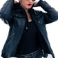 WOMEN REAL LEATHER HOODED SOFT LAMBSKIN BIKER JACKET