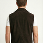Men's French Lapel Real Suede Leather Vest | Majestic Leather — interior lining | Majestic Leather UK