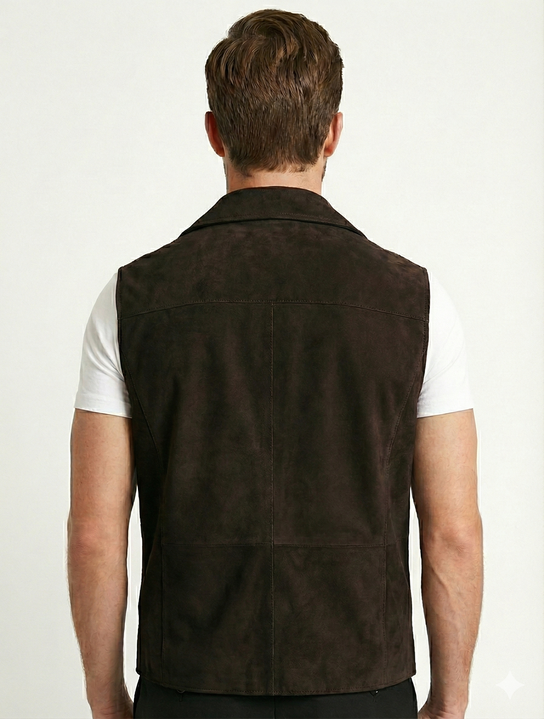 Men's French Lapel Real Suede Leather Vest | Majestic Leather — interior lining | Majestic Leather UK