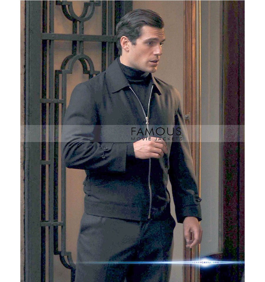Henry Cavill Black Leather Jacket | Majestic Leather — front view | Majestic Leather UK