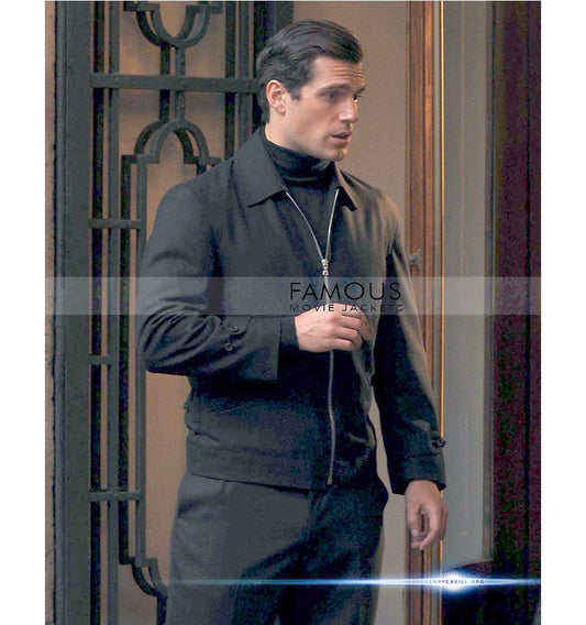 Henry Cavill Black Leather Jacket | Majestic Leather — front view | Majestic Leather UK