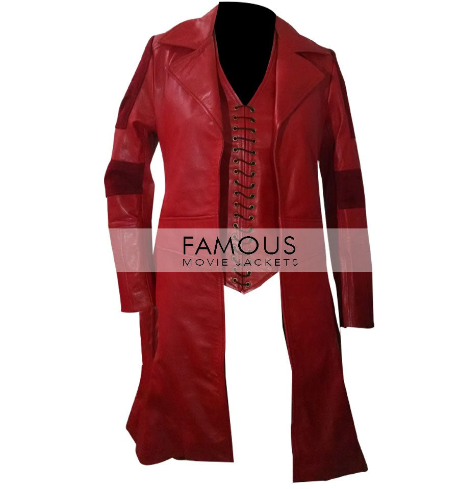 Civil War Scarlet Witch Coat — back view | Majestic Leather UK