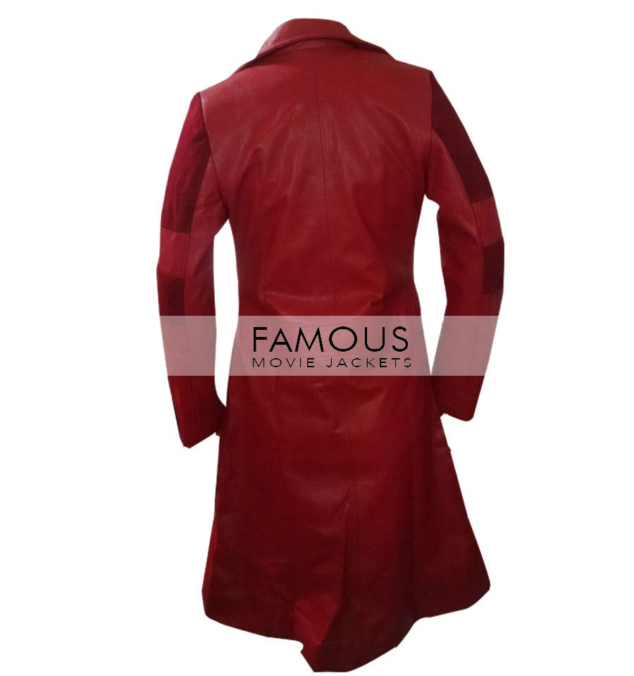 Civil War Scarlet Witch Coat — side profile | Majestic Leather UK