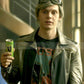 Evan Peters Quicksilver Black Leather Jacket | Majestic Leather — front view | Majestic Leather UK