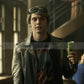 Evan Peters Quicksilver Men's Black Sheepskin Biker Jacket – Premium Genuine Leather — interior lining | Majestic Leather UK