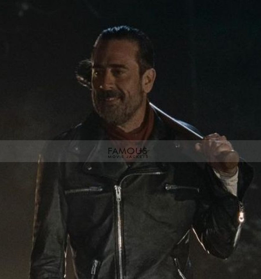 The Walking Dead Negan Leather Jacket | Majestic Leather — collar detail | Majestic Leather UK