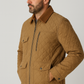 Men's New Men's’s Tan Yellow Quilted Stone Jacket With  — side profile | Majestic Leather UK