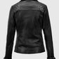 Chloe Decker Black Leather Jacket – Women’s | Majestic Leather — side profile | Majestic Leather UK