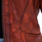 Women's New Real Lambskin Rust Brown Biker Leather Coat Majestic Leather