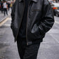 New Mens 90s Oversized Black Leather Jacket Vintage Handmade Genuine Leather Bomber Jacket Casual Baggy Style Retro Streetwear Majestic Leather
