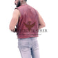 New Men's Biker Vintage Tan Brown Real Leather Motorcycle Button-Down Vest