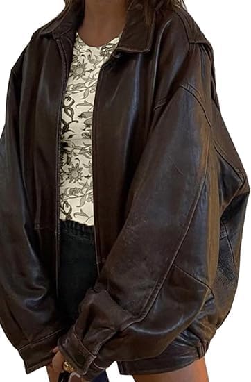 Oversize Bomber Lambskin Soft Real Leather Jacket, Women 90s Fashion Jacket Majestic Leather