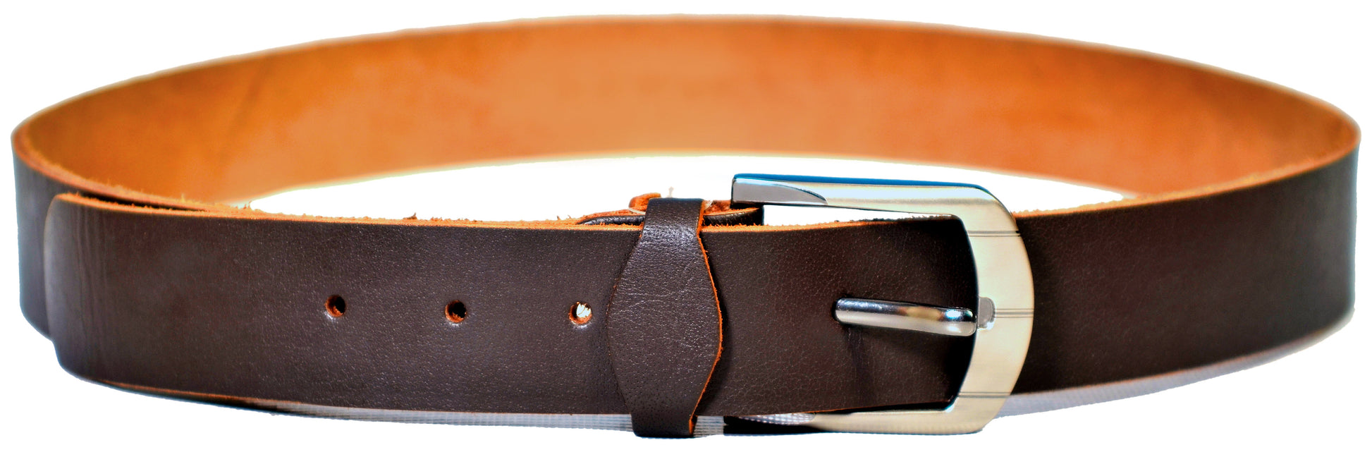 Men's Rustic Buffalo Brown Geninune Leather Belt Majestic Leather