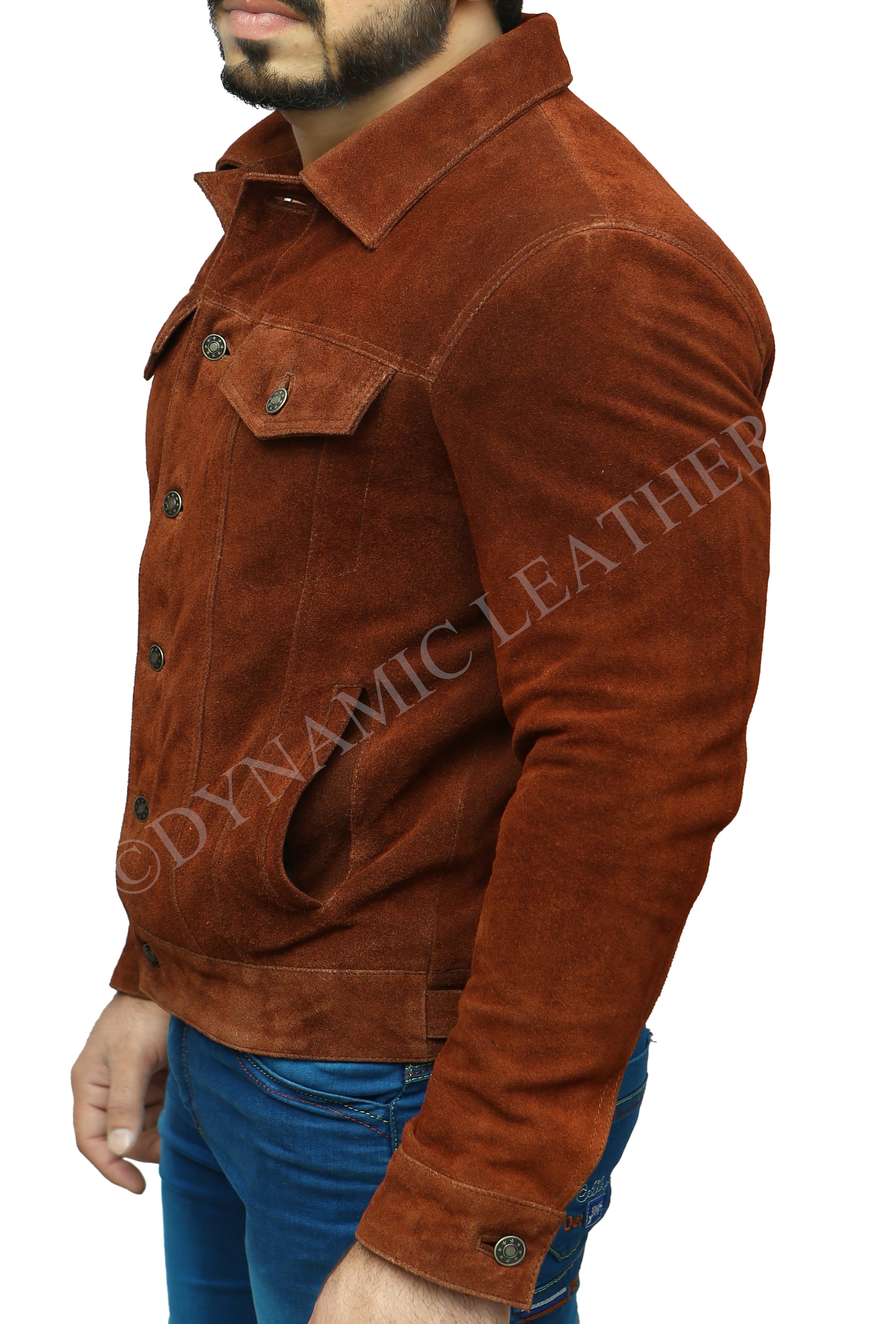 Wolverine Hugh Jackman Logan Brown Suede Leather Jacket | Majestic Leather Majestic Leather
