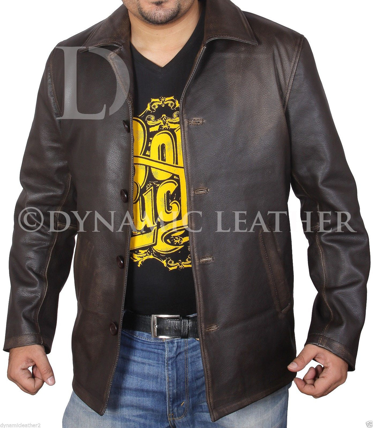 Men's Supernatural Dean Winchester Brown Distressed Cowhide Coat| Majestic Leather Majestic Leather
