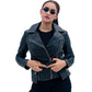 WOMEN REAL LEATHER BIKER DISTRESS VINTAGE JACKET SOFT LAMBSKIN