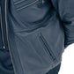 New Mens Genuine Real Leather Jacket Black Bomber Winter Hooded Jacket Coat