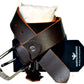 Men's Rustic Buffalo Brown Geninune Leather Belt Majestic Leather