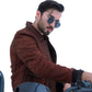NEW AVIATOR BOMBER PILOT BROWN REAL LEATHER JACKET