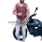 New Men's Biker Vintage Tan Brown Real Leather Motorcycle Button-Down Vest